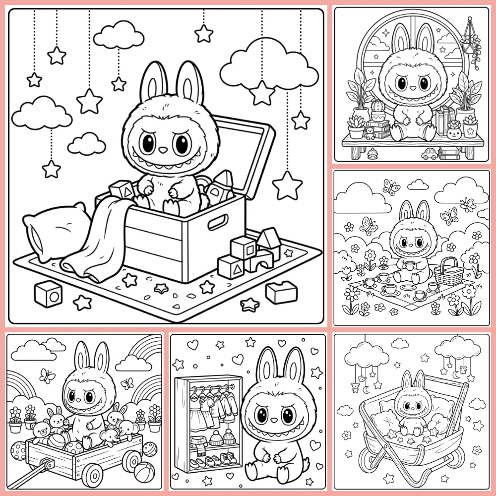 Gratis Labubu Pop Kleurplaten Om Te Printen PDF