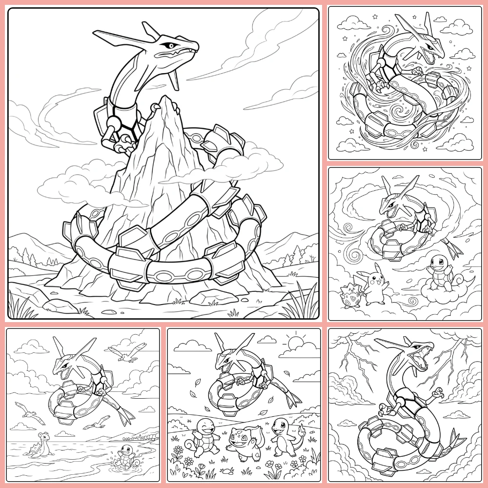 Gratis Rayquaza Kleurplaten Om Te Printen PDF