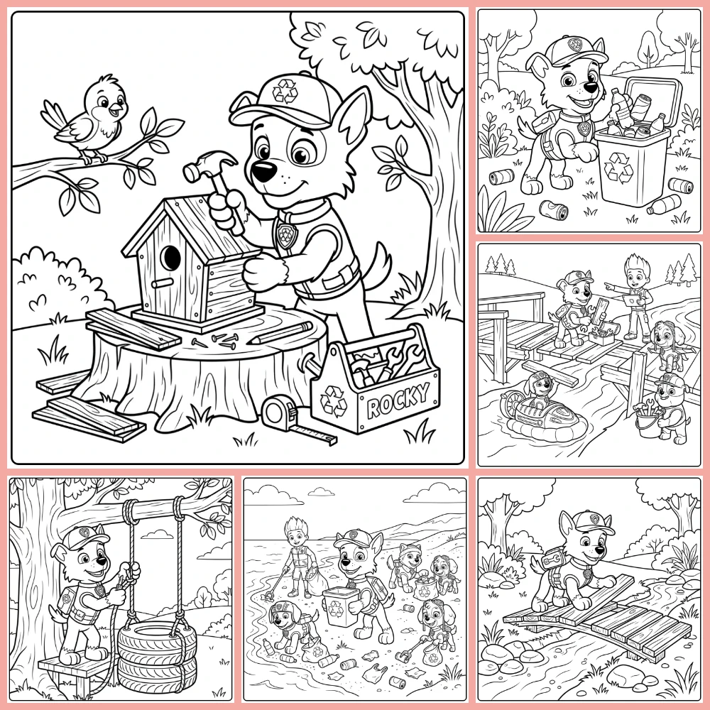 Gratis Rocky Paw Patrol Kleurplaten Om Te Printen PDF Voor Alle