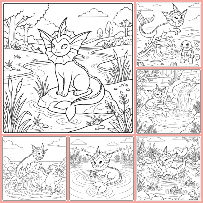 Gratis Vaporeon Kleurplaten Om Te Printen PDF