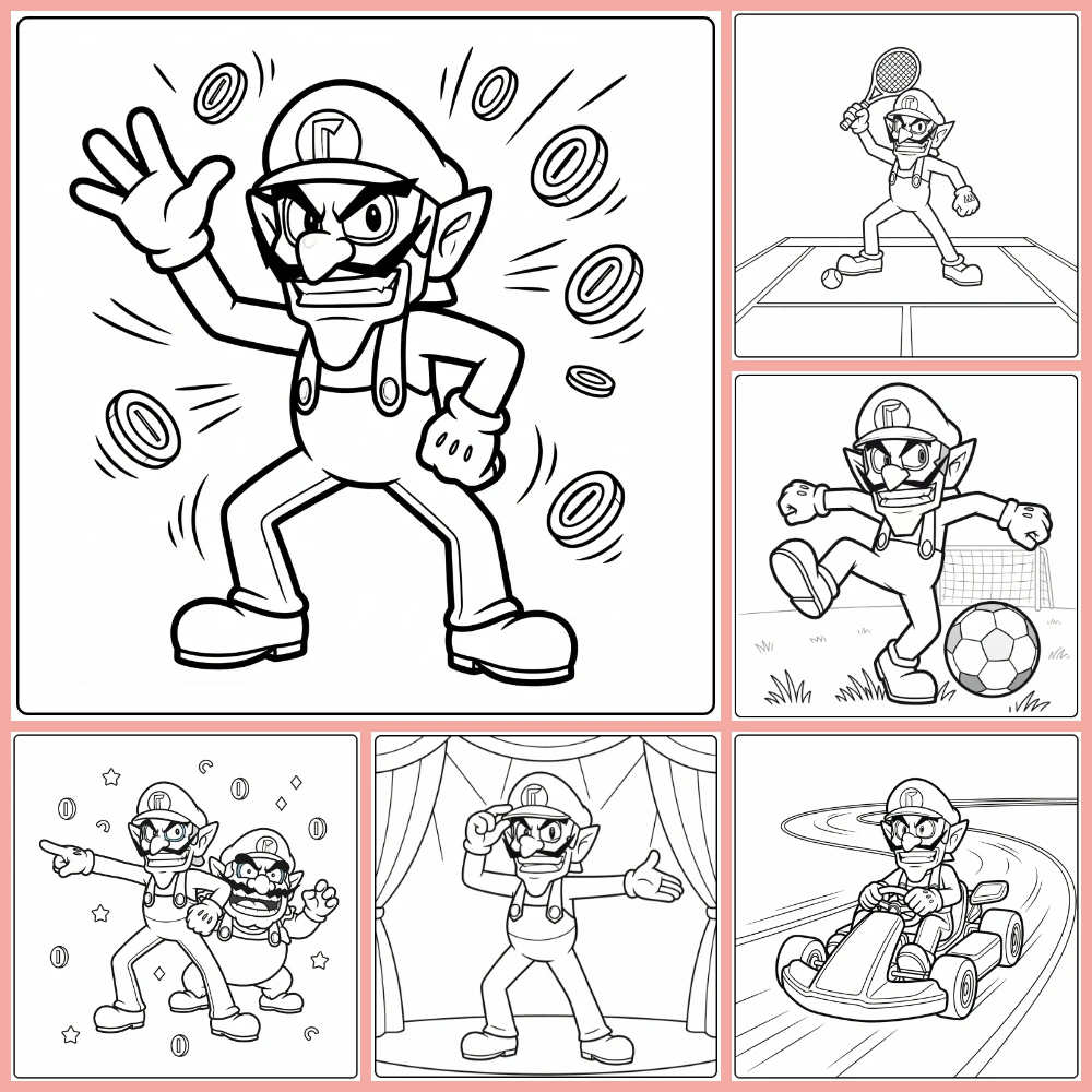 Gratis Waluigi Kleurplaten Om Te Printen PDF