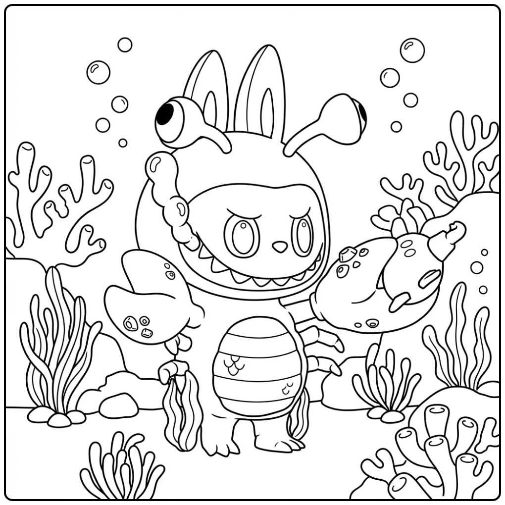 Huge Crab Kleurplaat van een monsterlijk onderwater schepsel.