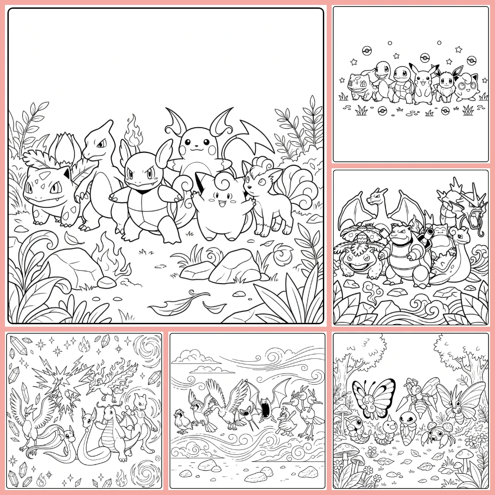 Pokemon kleurplaat van de eerste generatie