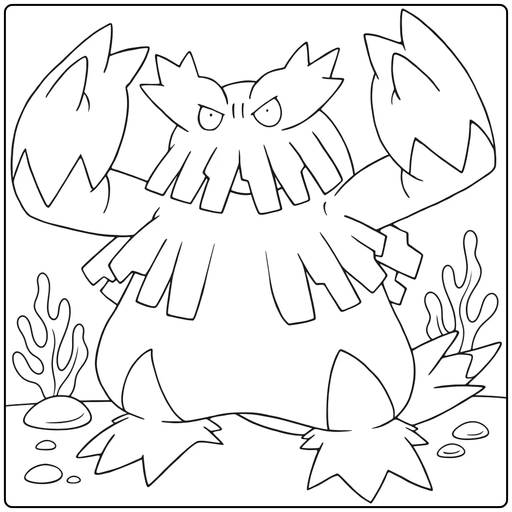 Abomasnow Kleurplaat: Pokémon met klauwen en zeegrasrok
