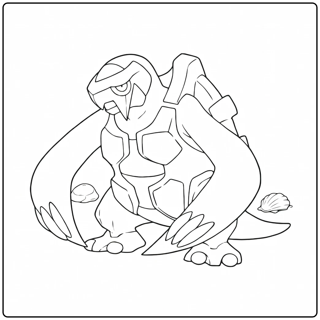 Carracosta Water Pokemon Kleurplaat stoere schildpad