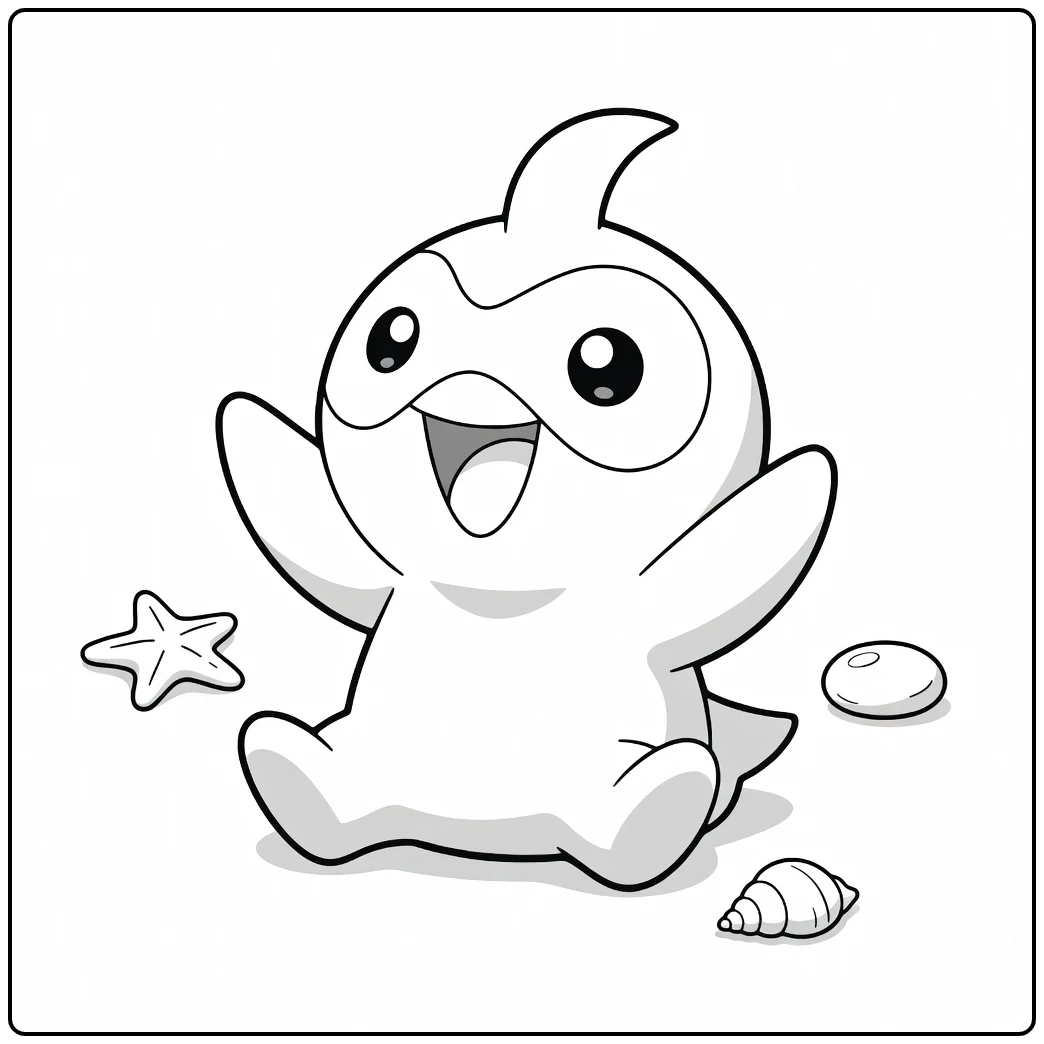 Castform pokemon vuur kleurplaat blije pose vin omhoog