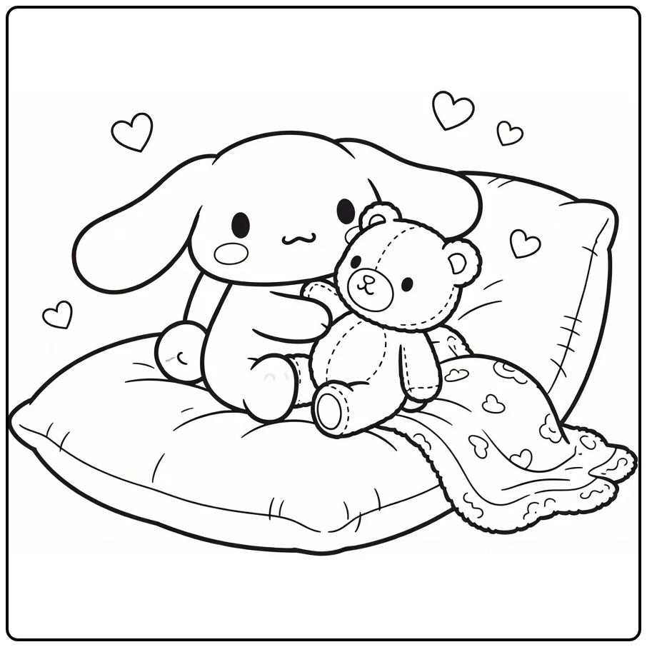 cinnamoroll kleurplaat cute knuffelt grote teddybeer