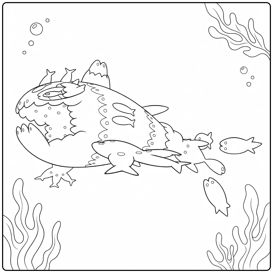 Wishiwashi School Form Water Pokemon Kleurplaat te kleuren