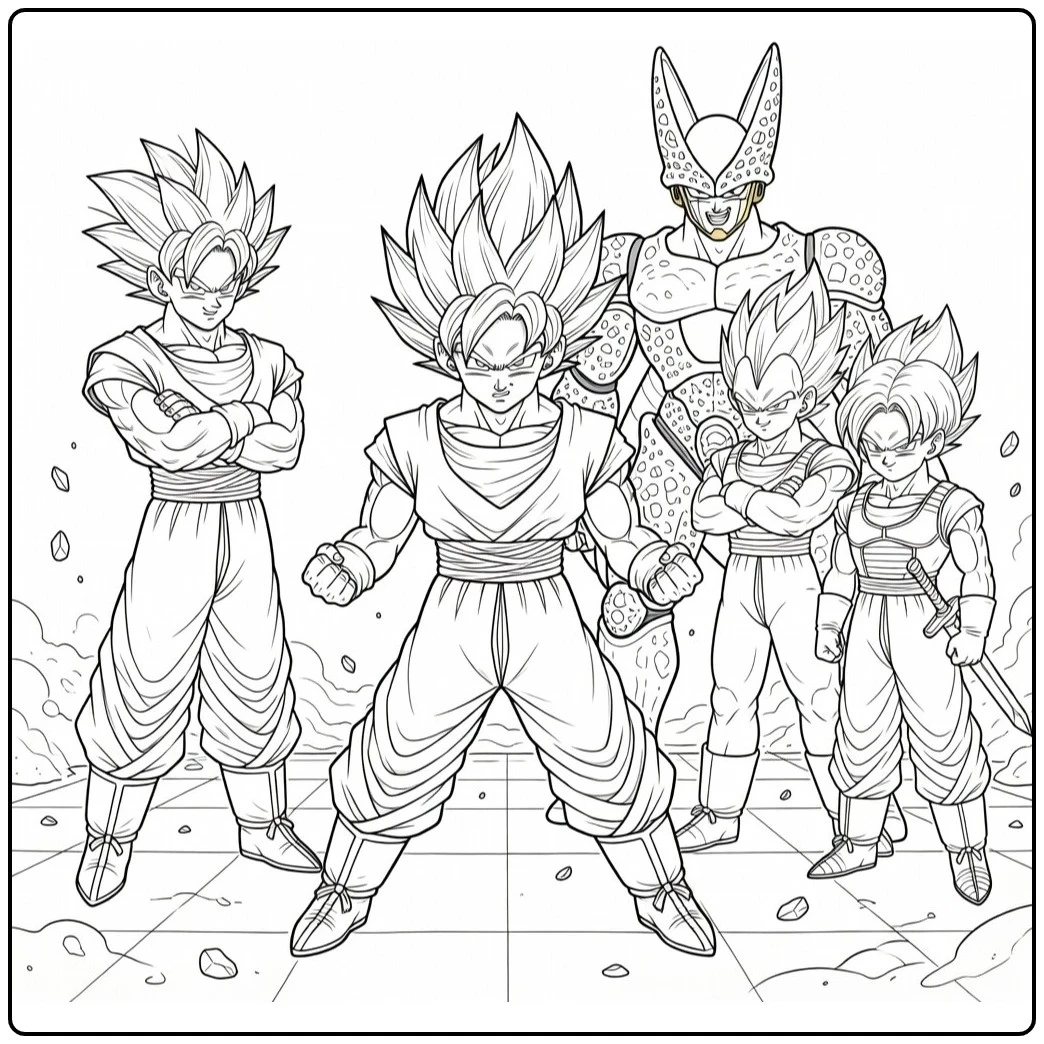 Dragon Ball Z kleurplaat Gohan Cell Games transformatie
