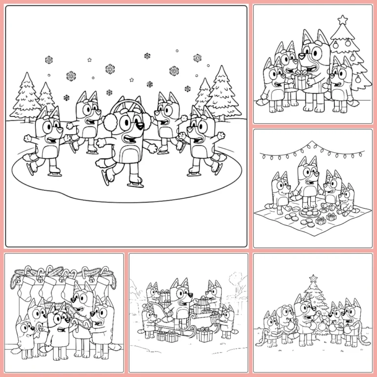 Gratis Kleurplaten Bluey Kerst Om Te Printen PDF Voor Alle