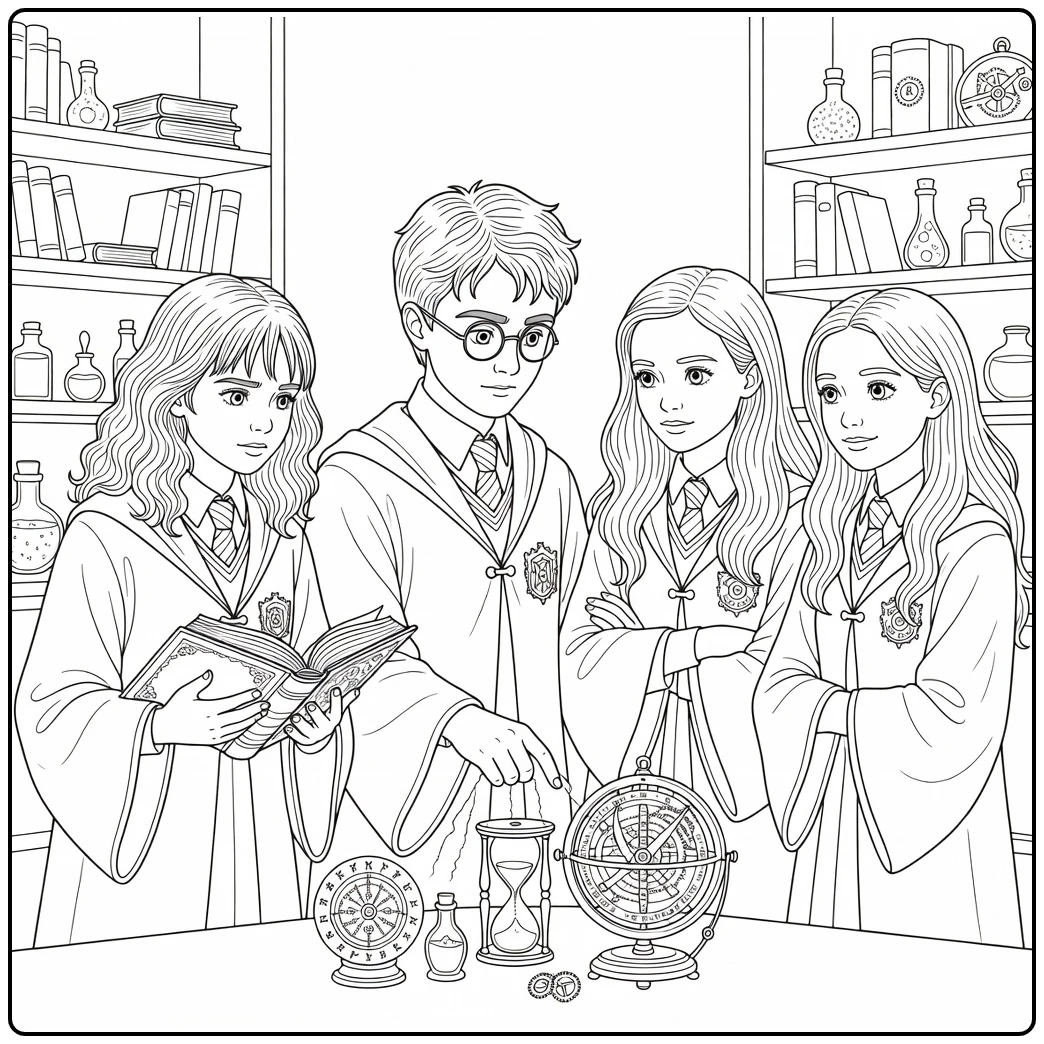 harry potter kleurplaat moeilijk in de ruimte der noodzaak