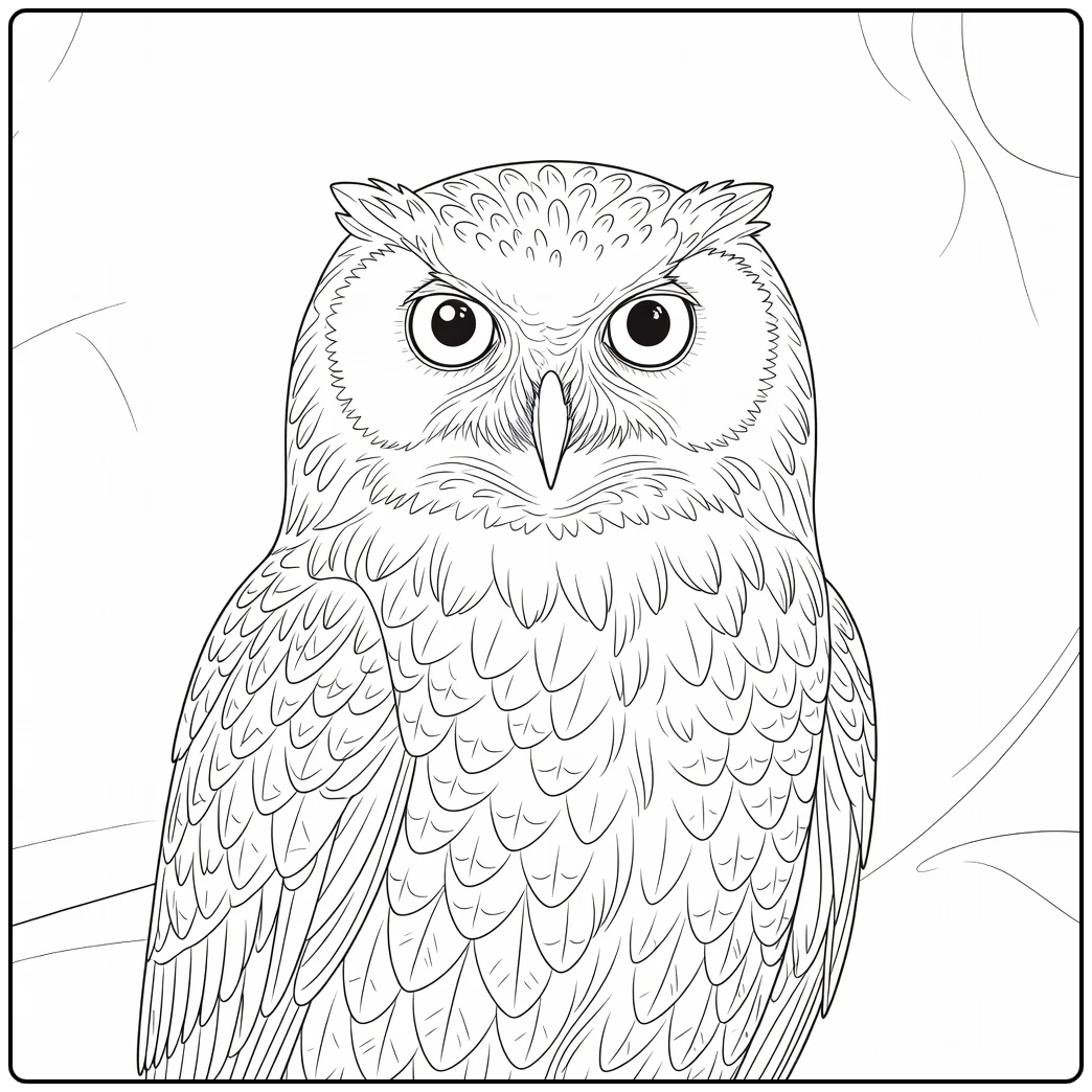 Hedwig Harry Potter kleurplaat: close-up uil portret