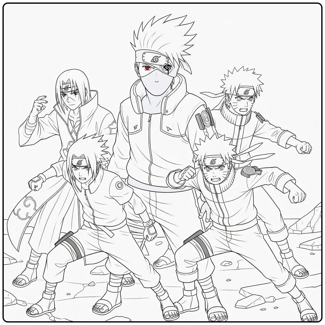 Kakashi kleurplaat Kakashi Hatake met Sharingan-oog