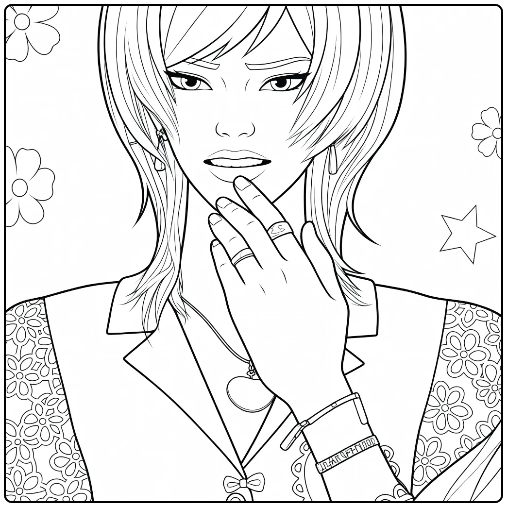 kleurplaat kpop demon hunters Romance Saja anime jongen