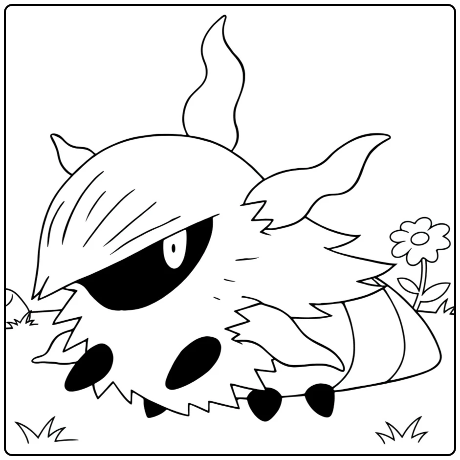 Larvesta pokemon vuur kleurplaat hurkend profiel