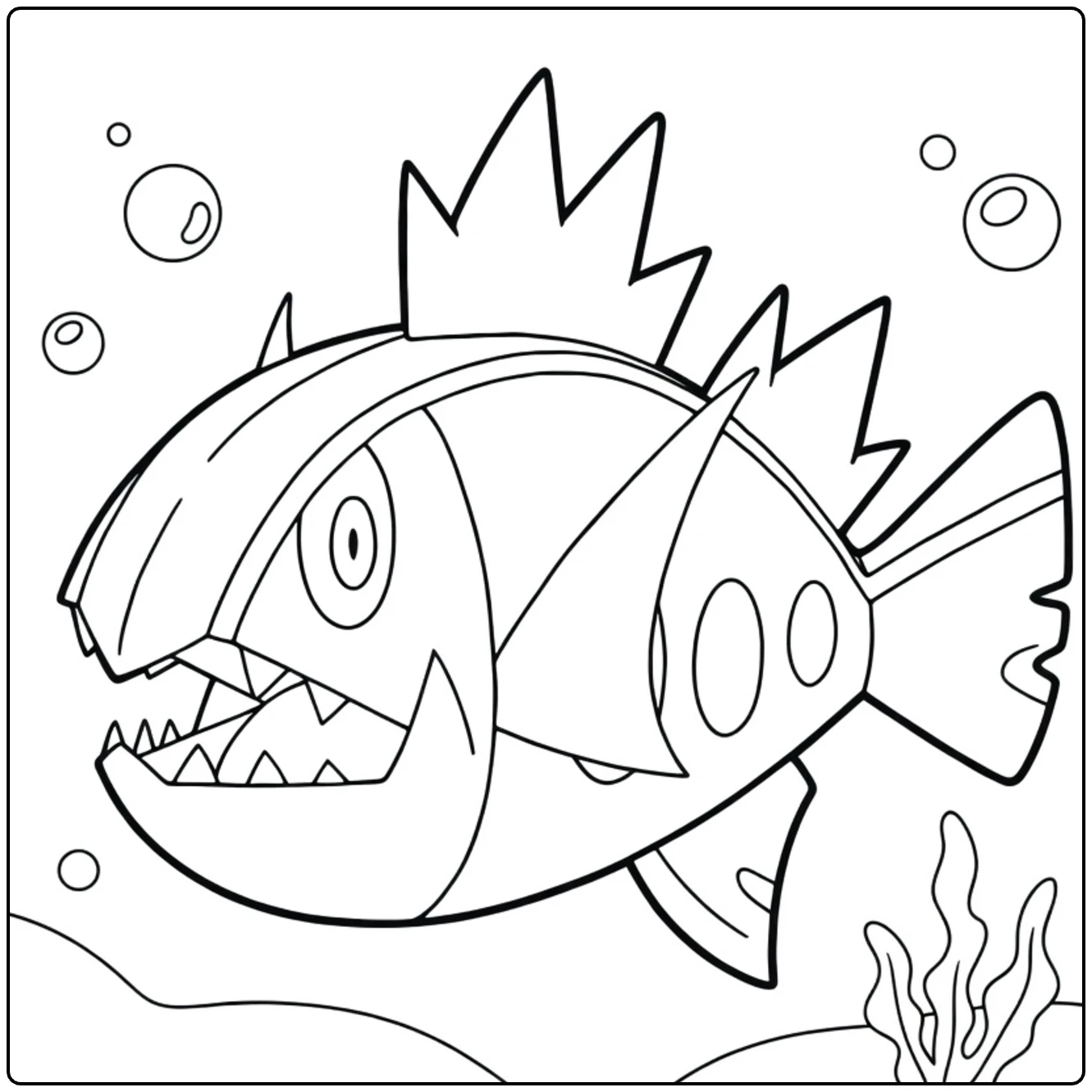 Gratis Basculin White-Striped Form Water Pokemon Kleurplaat