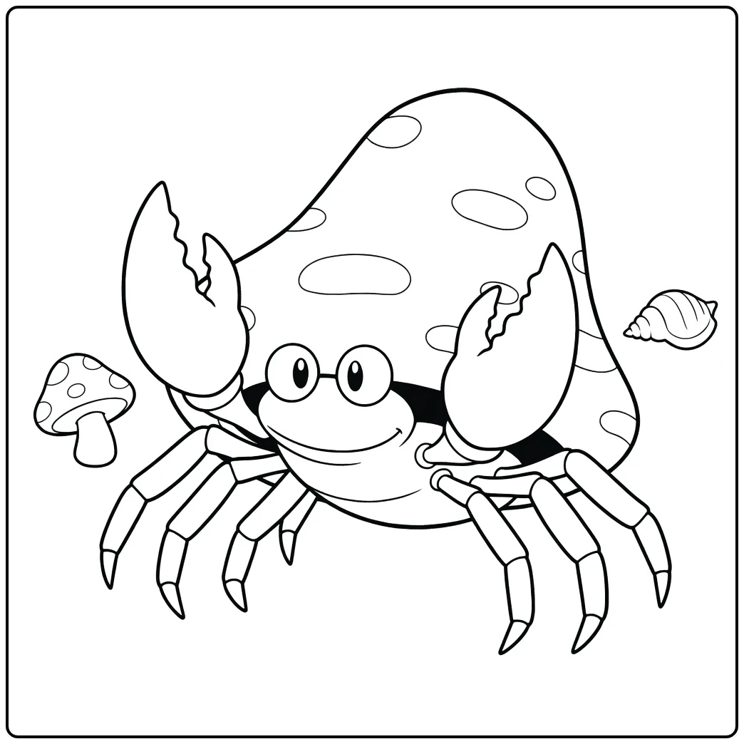 Parasect Kleurplaat: schattige Pokémon krab met paddenstoel