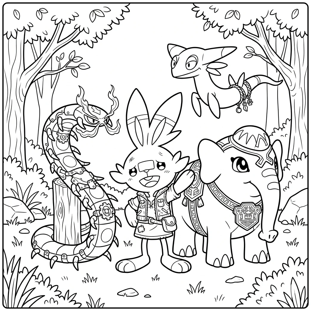 Pokemon kleurplaat van de achtste generatie - Gen 8