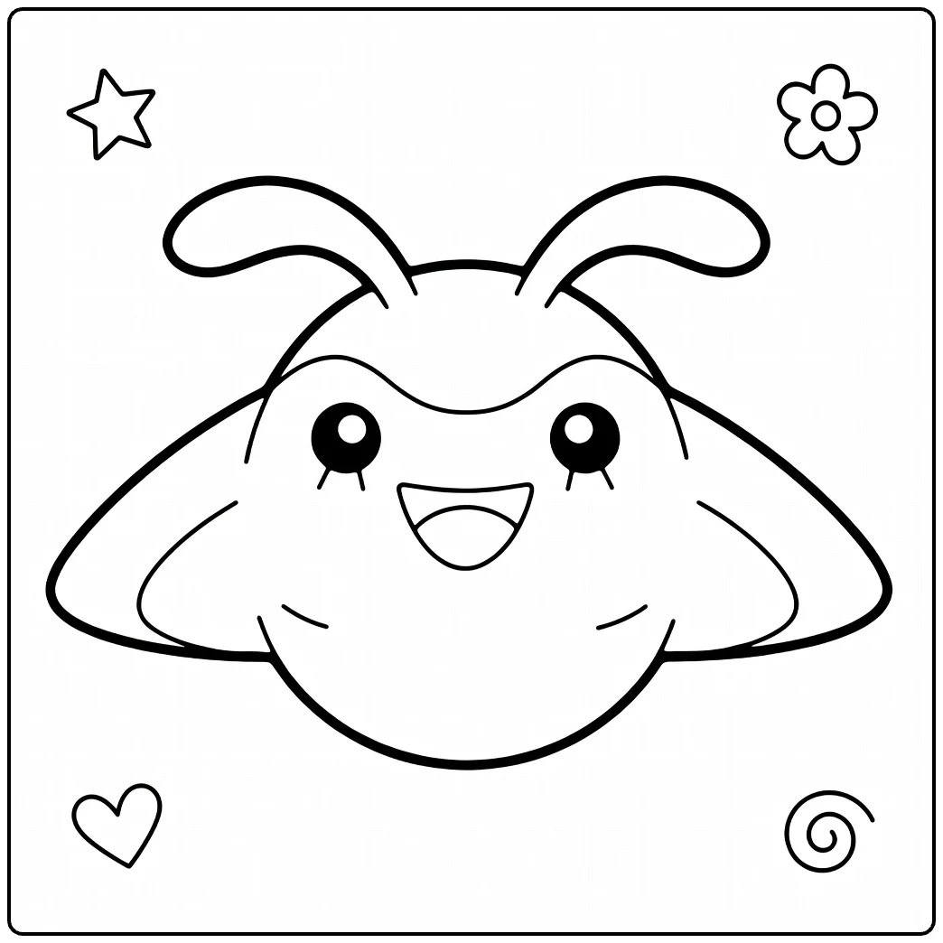 Mantine Water Pokemon Kleurplaat schattig gezicht