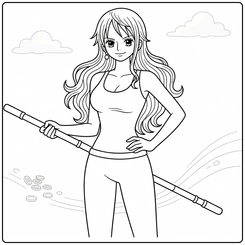 Nami kleurplaat: zelfverzekerde Nami met Clima-Tact