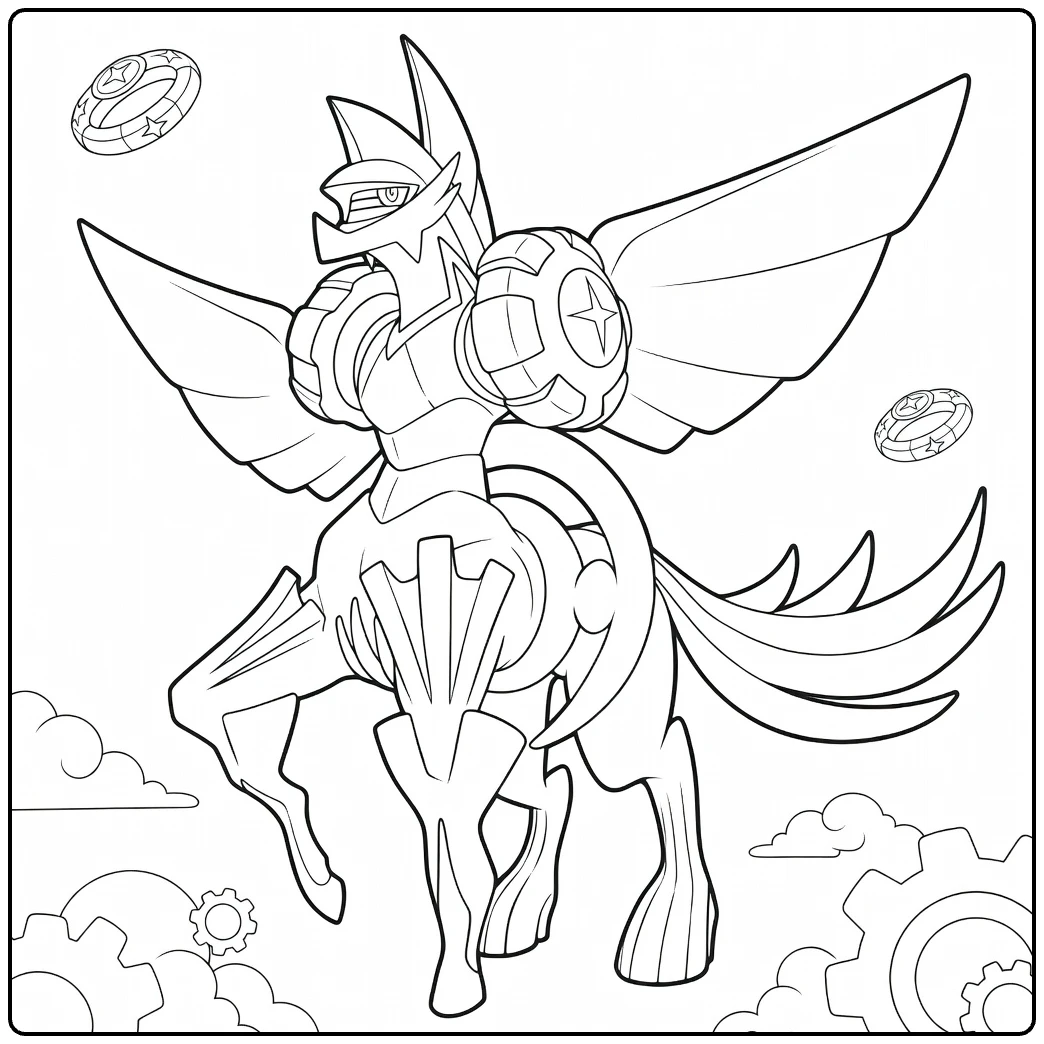 Palkia Origin Forme Water Pokemon Kleurplaat printbaar