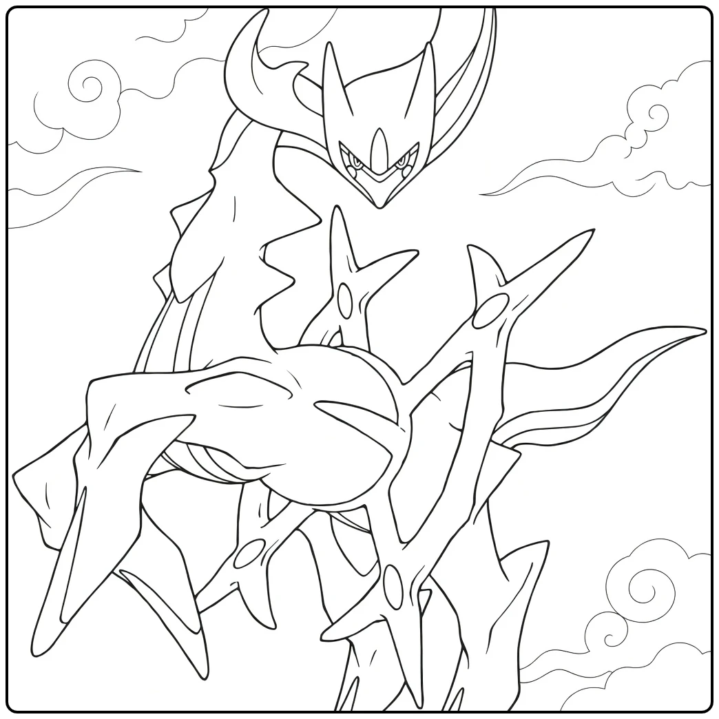 Pokemon Arceus kleurplaat legendarisch wezen te kleuren