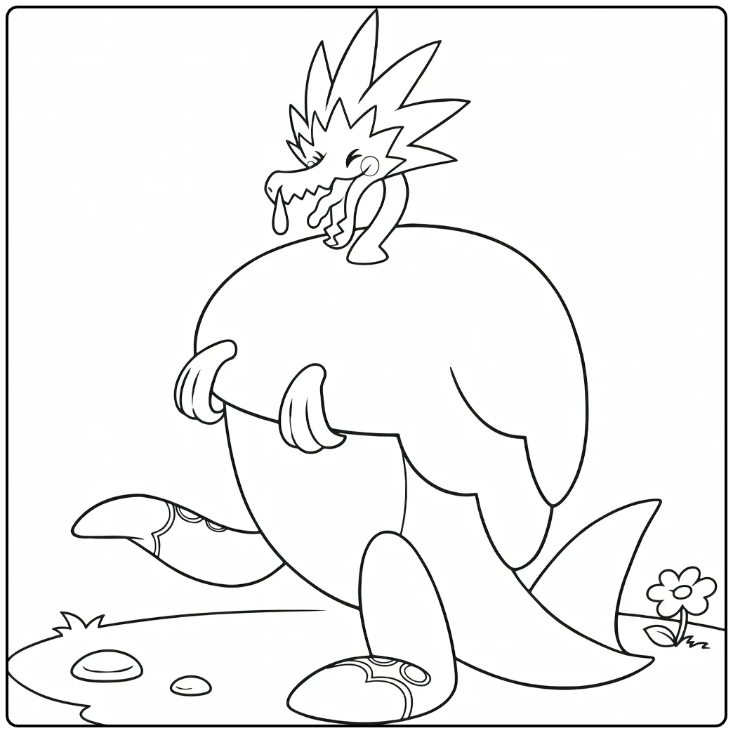 Pokemon Arctozolt kleurplaat - stoer dinosaurus met spikes