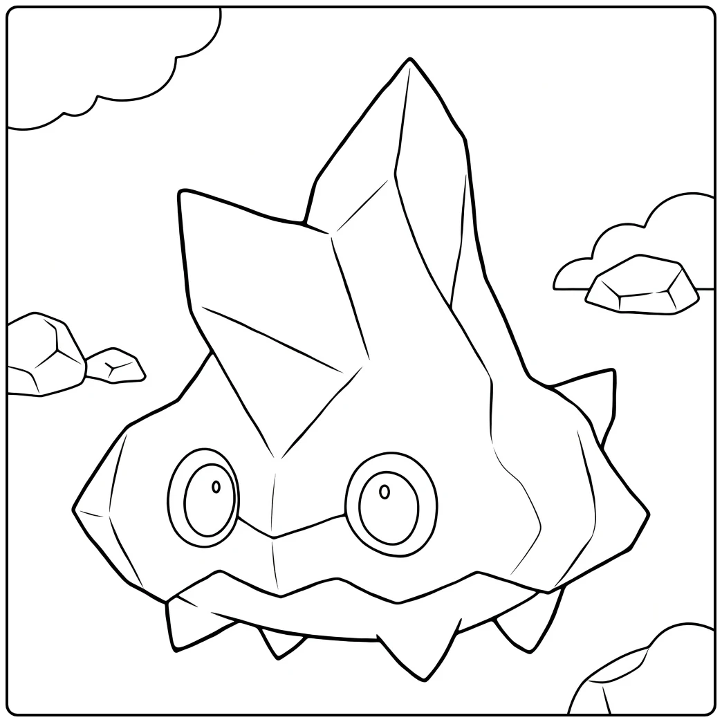 Pokemon Bergmite kleurplaat: schattig ijsmonster met ogen