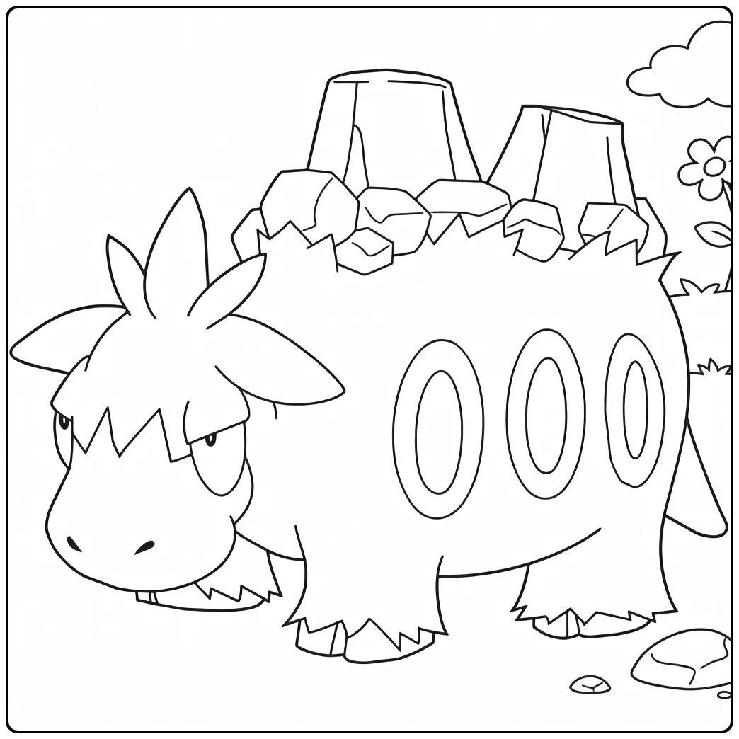 Pokemon Camerupt kleurplaat met vulkanen