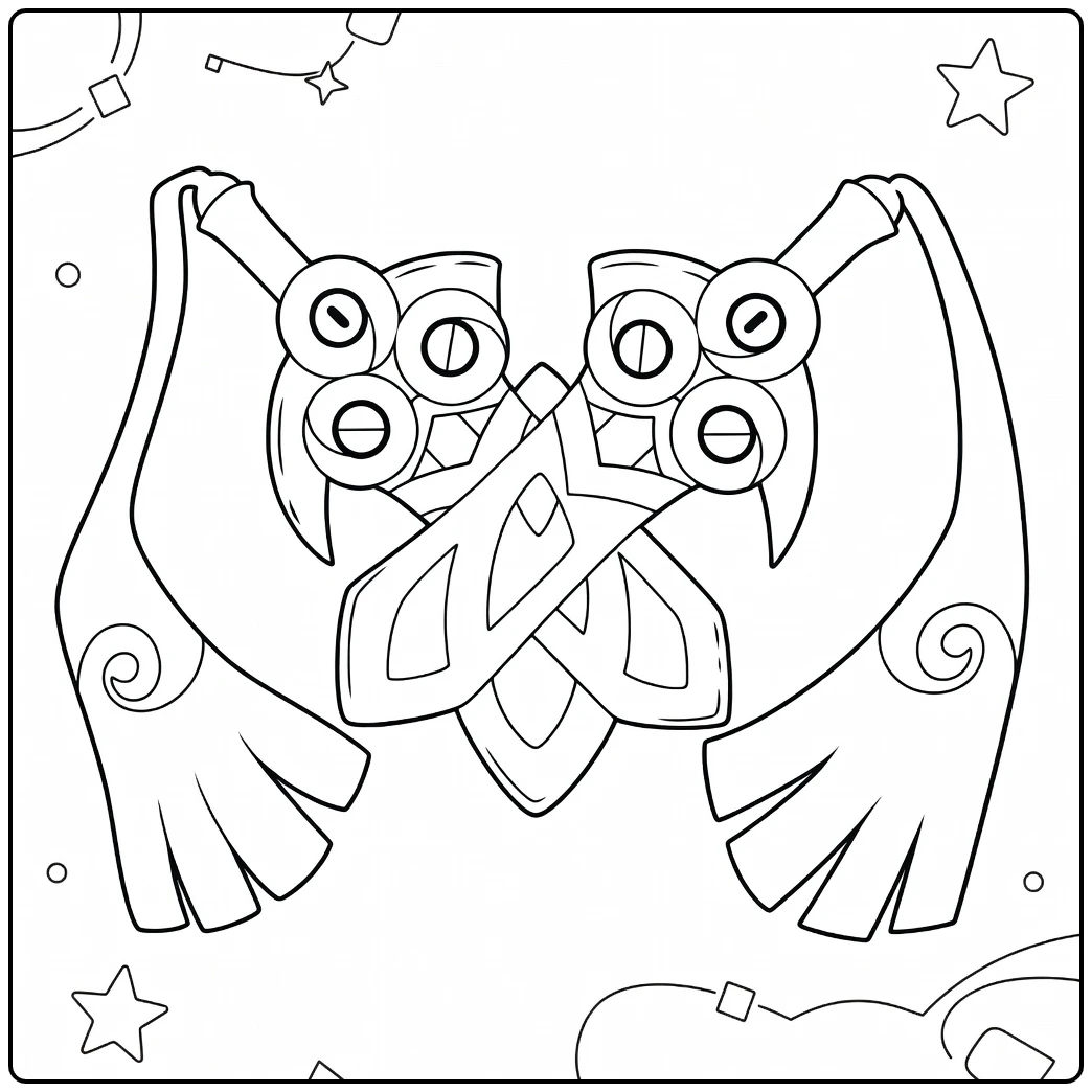 Pokemon Doublade kleurplaat met gekruiste zwaarden