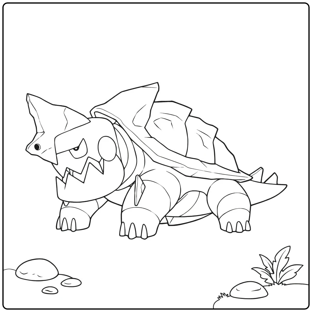 Pokemon Drednaw kleurplaat - stoere schildpad