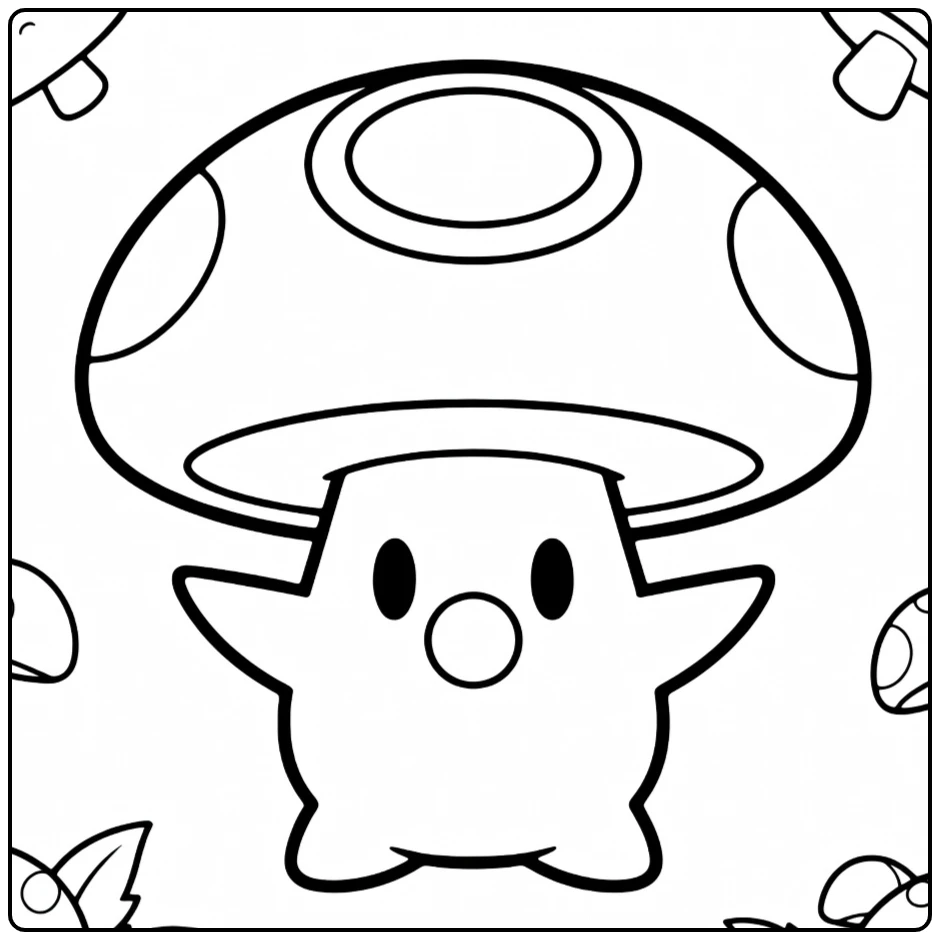 Pokemon Foongus kleurplaat schattige paddenstoel met ogen