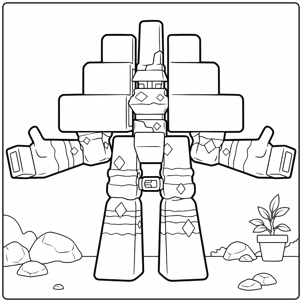 Pokemon Garganacl kleurplaat duimen omhoog met rotsen