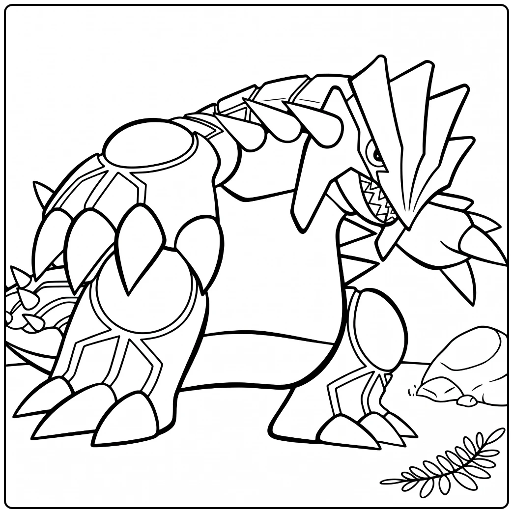 Pokemon Groudon kleurplaat: krachtige legende