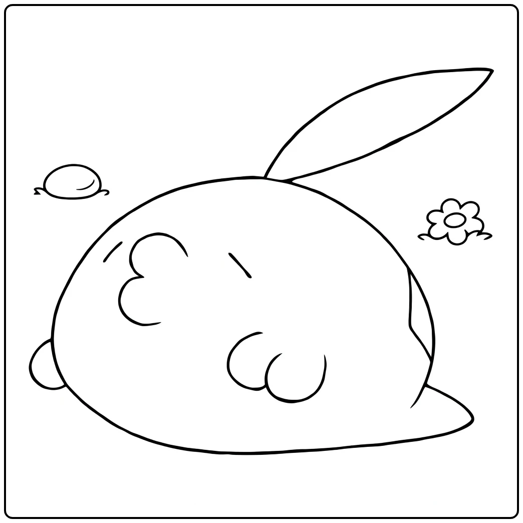 Pokemon Gulpin kleurplaat - schattige slapende Gulpin