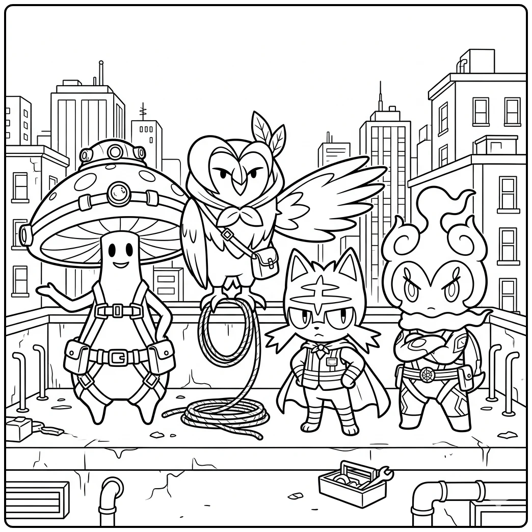 Pokemon kleurplaat van de zevende generatie Alola Pokemon