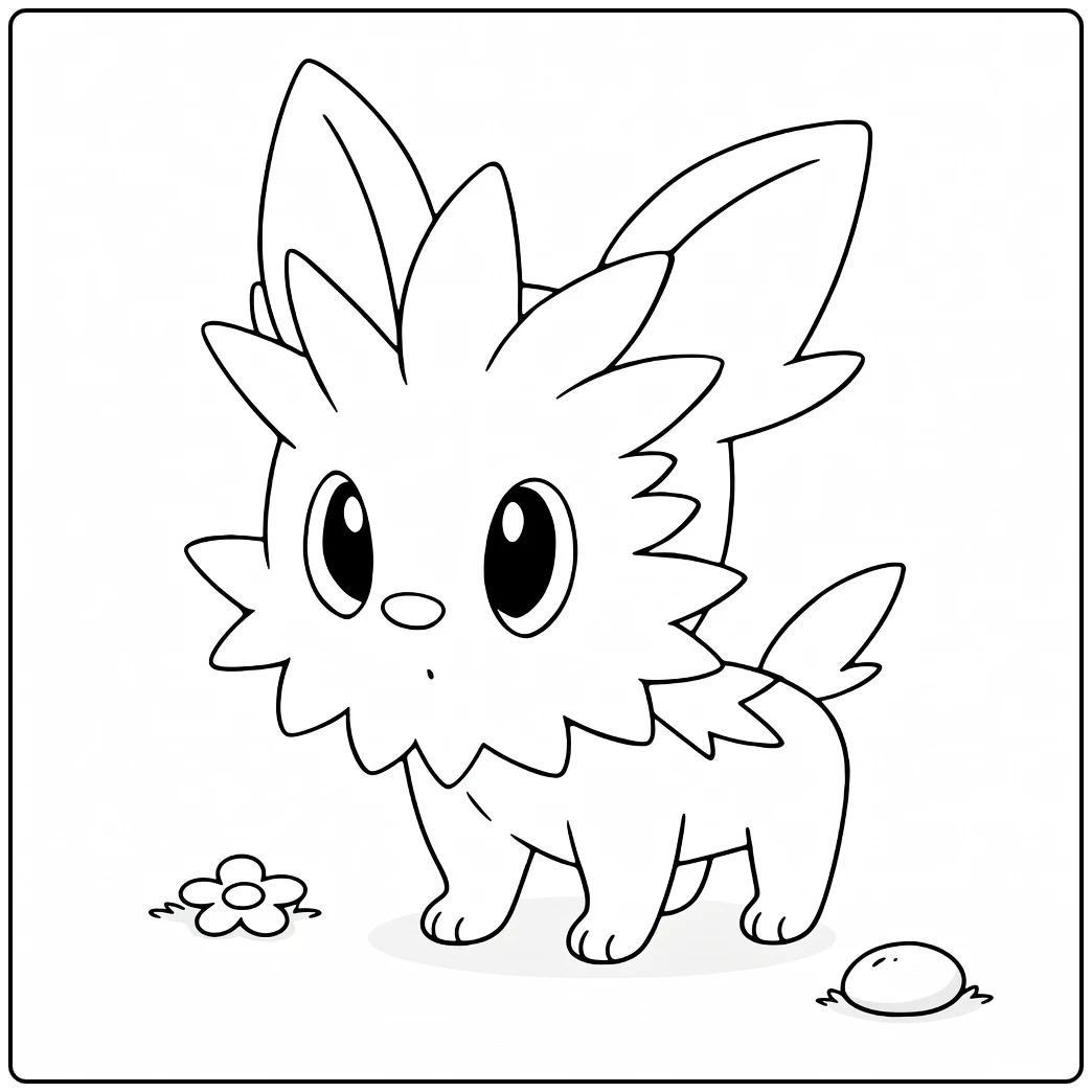 Pokemon Lillipup kleurplaat: schattig puppy met bloem ei