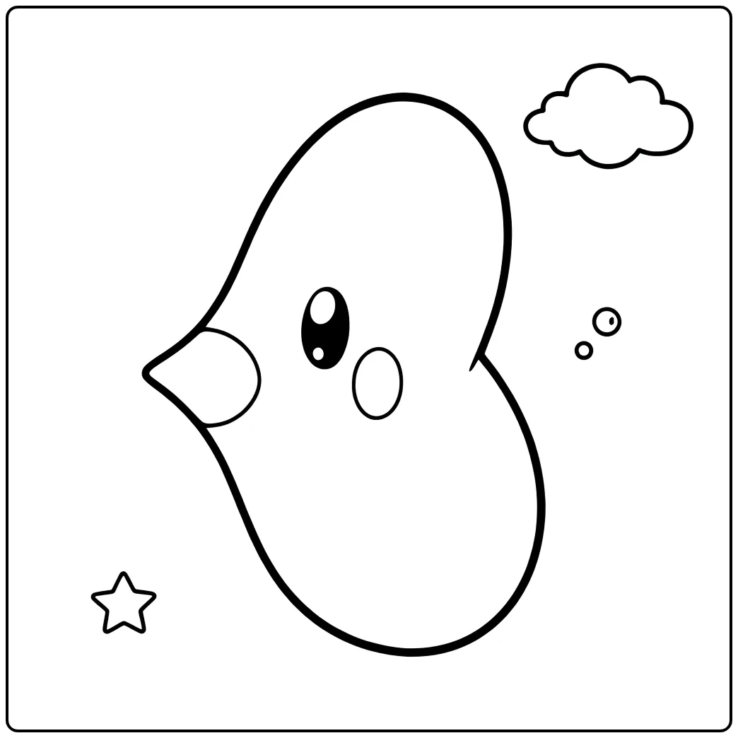 Pokemon Luvdisc kleurplaat hartvis met bubbels ster