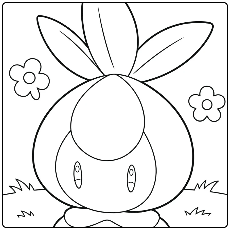 Pokemon Petilil kleurplaat - schattig plant-Pokémon