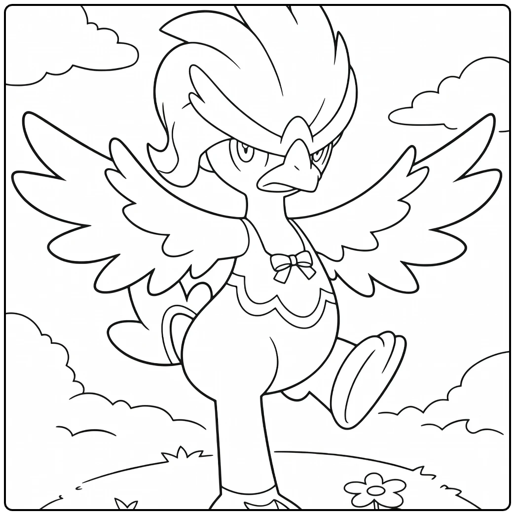 Pokemon Quaxwell kleurplaat ballerina met vleugels