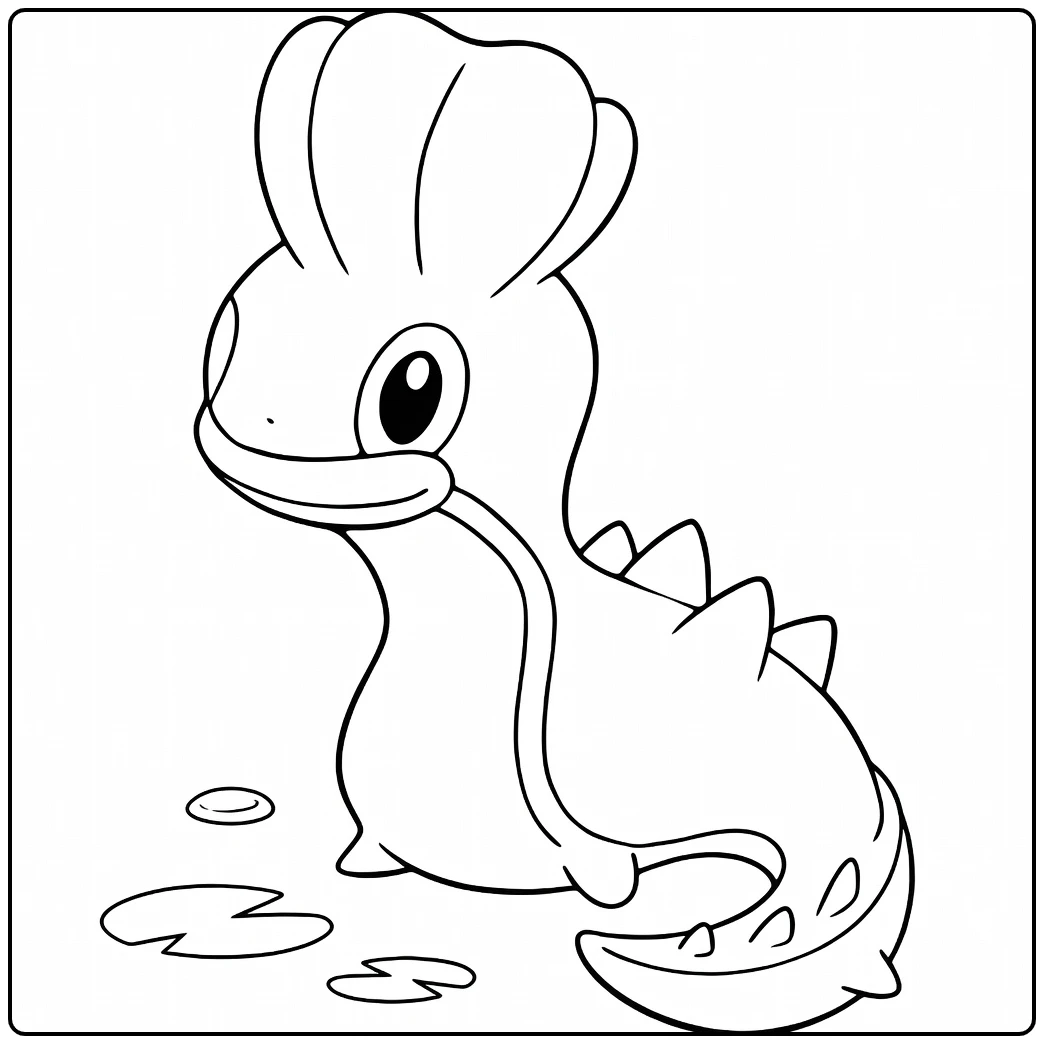 Pokemon Shellos kleurplaat met leliebladeren