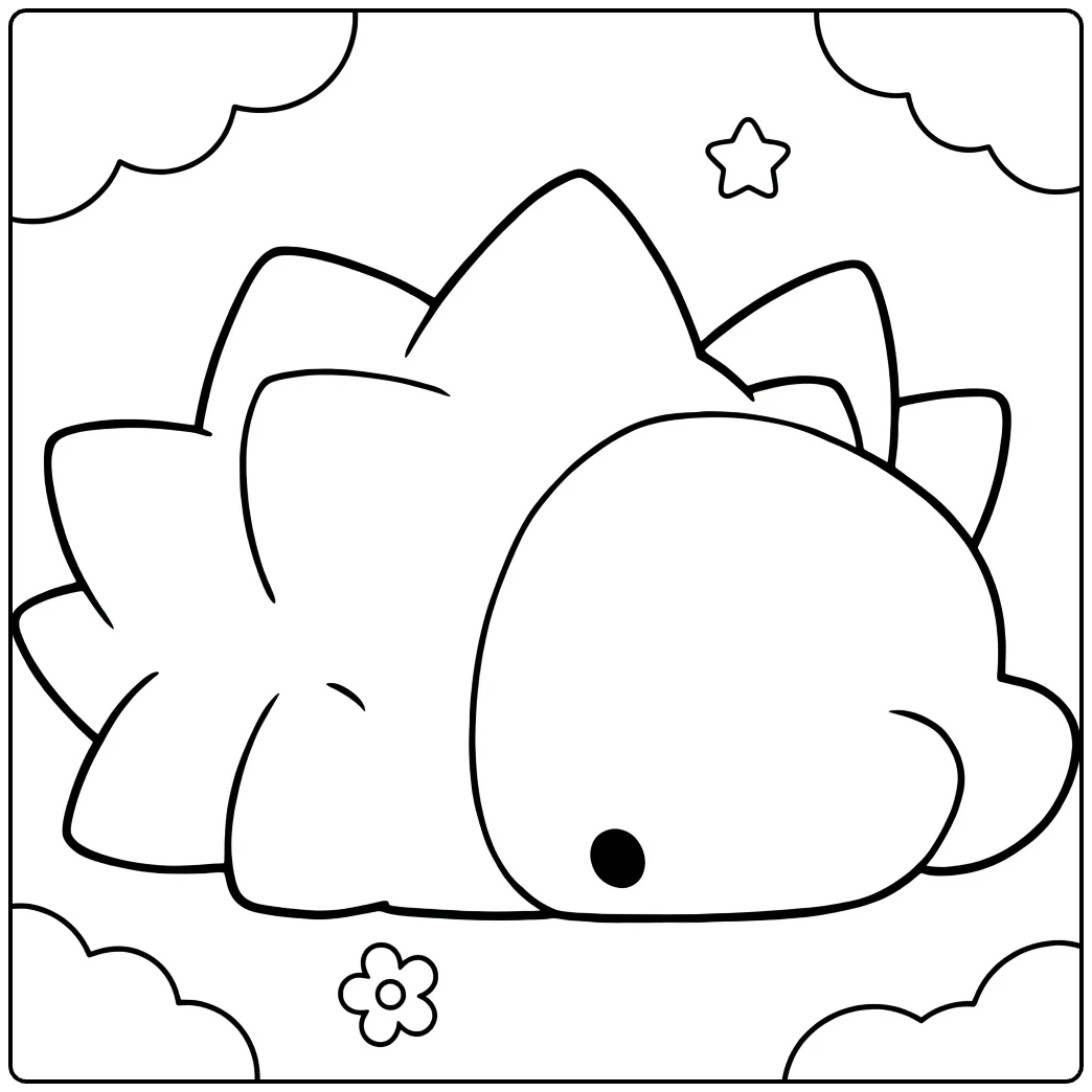 Pokemon Snom kleurplaat slapend met wolken ster bloem