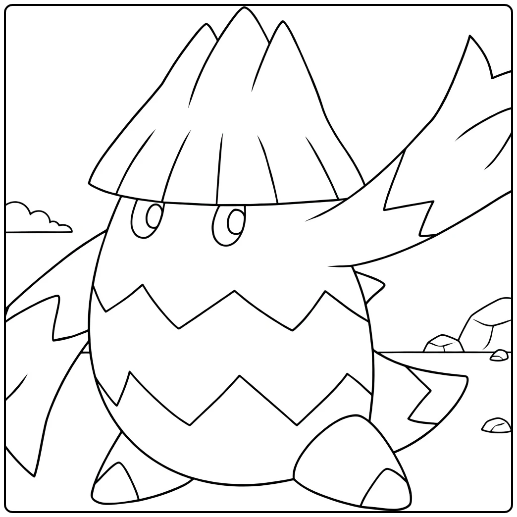 Pokemon Snover kleurplaat: Snover zwaait vrolijk met armen