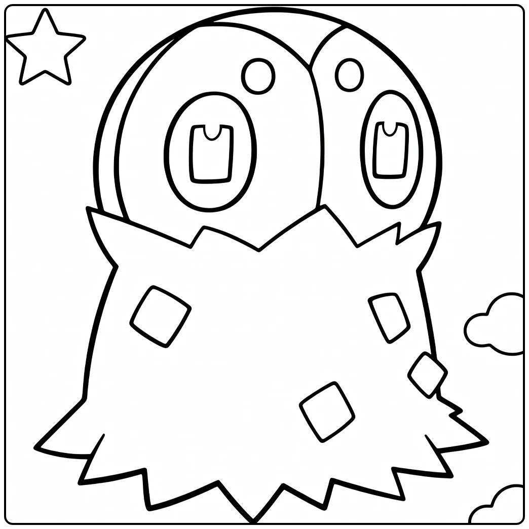 Pokemon Spewpa kleurplaat met sterren en spikes
