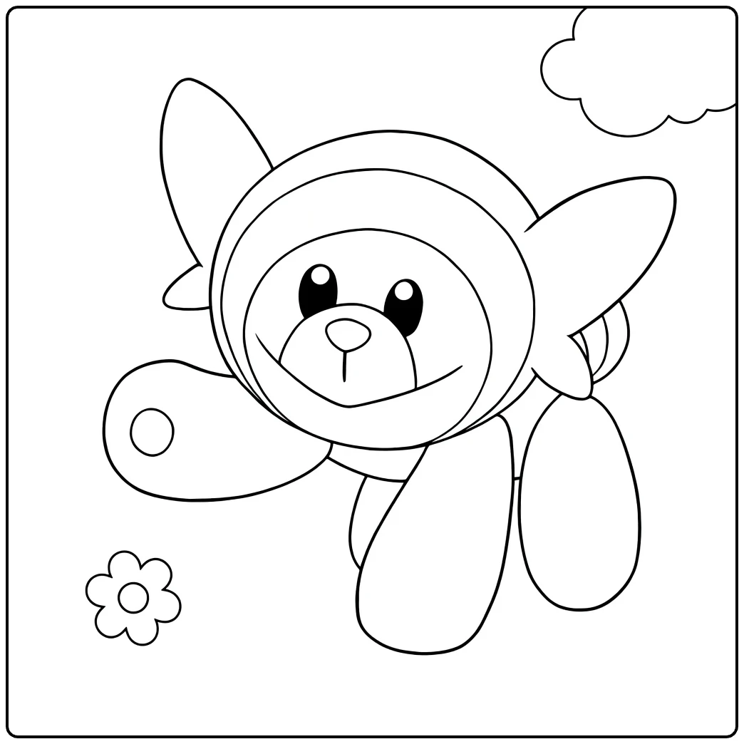 Pokemon Stufful kleurplaat: schattig beertje met vleugels