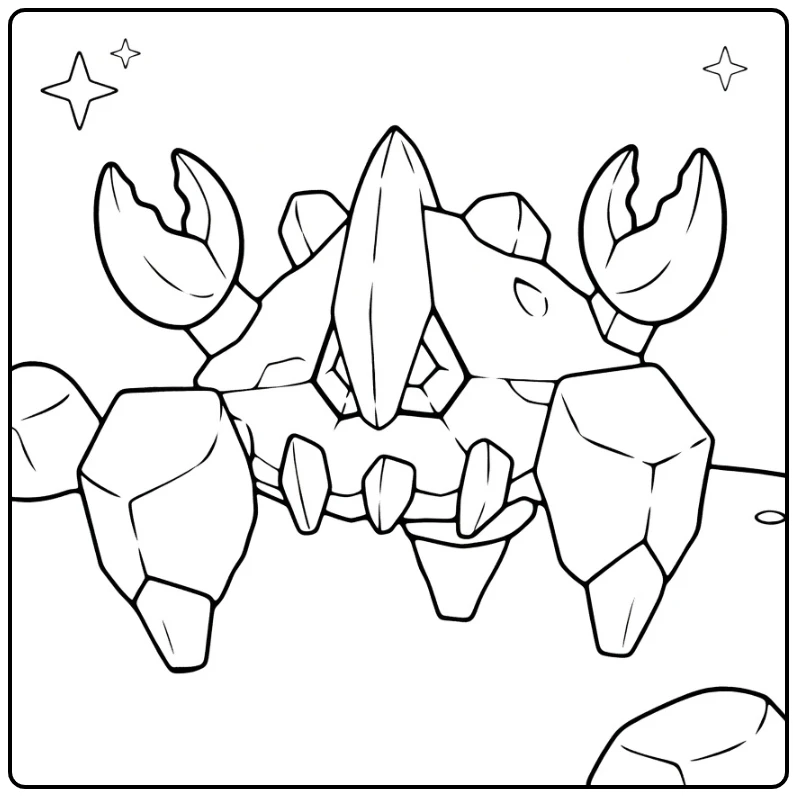 Pokemon Zebstrika kleurplaat: kristallen krab met klauwen