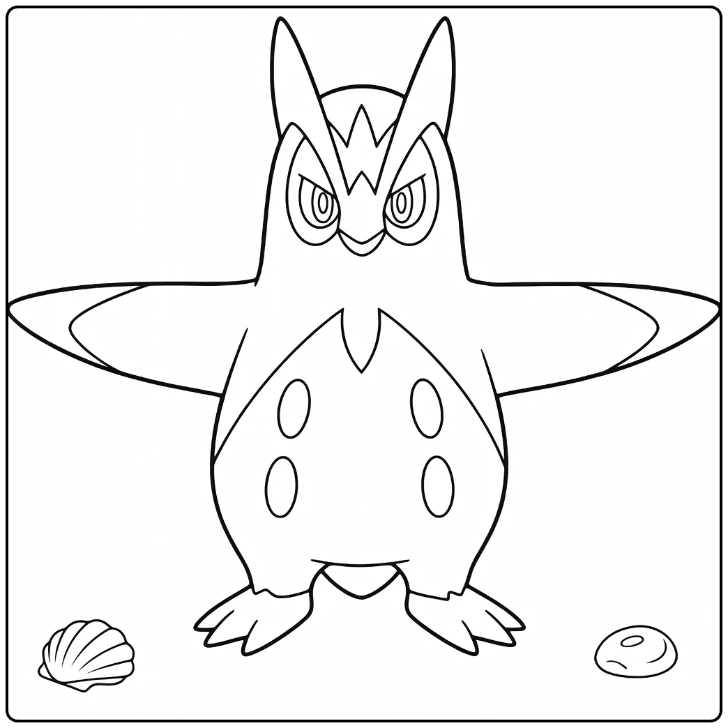 Primal Kyogre Water Pokemon Kleurplaat met schelpen
