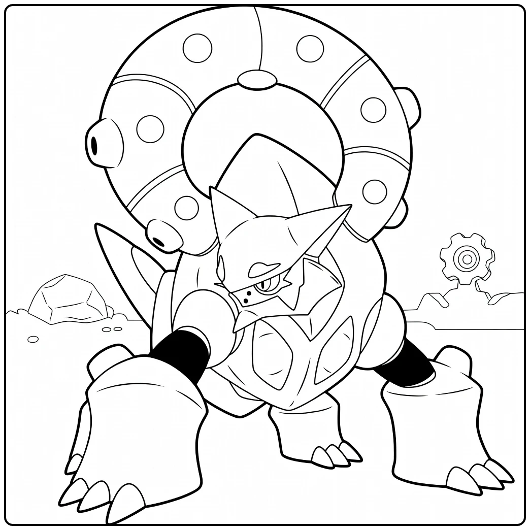 Volcanion pokemon vuur kleurplaat agressieve hurkpose