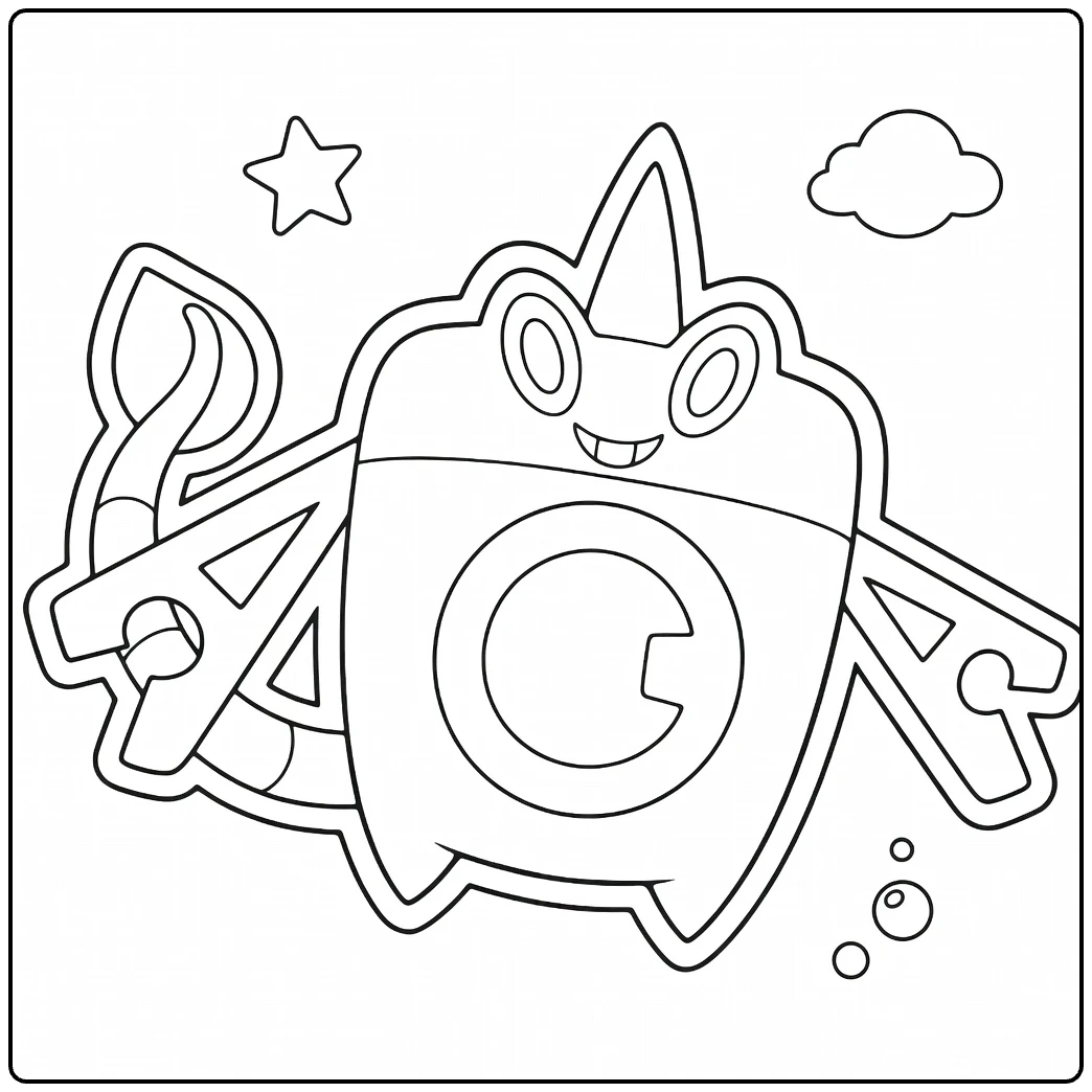 Wash Rotom Water Pokemon Kleurplaat met bellen