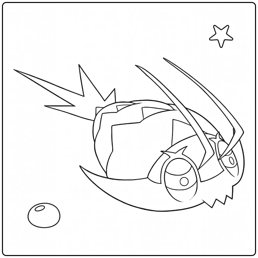 Wimpod Water Pokemon Kleurplaat met bubbels